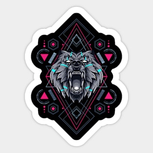 Bear head - Sacred Geometry Sticker